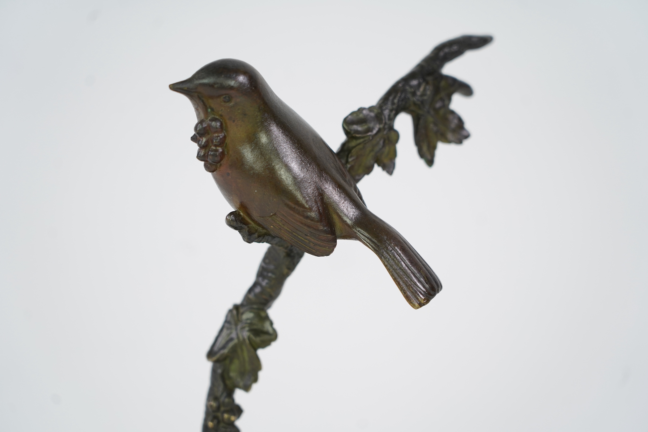 Irénée Rochard (French, 1906-1984), a bronze figure of bird on a vine
